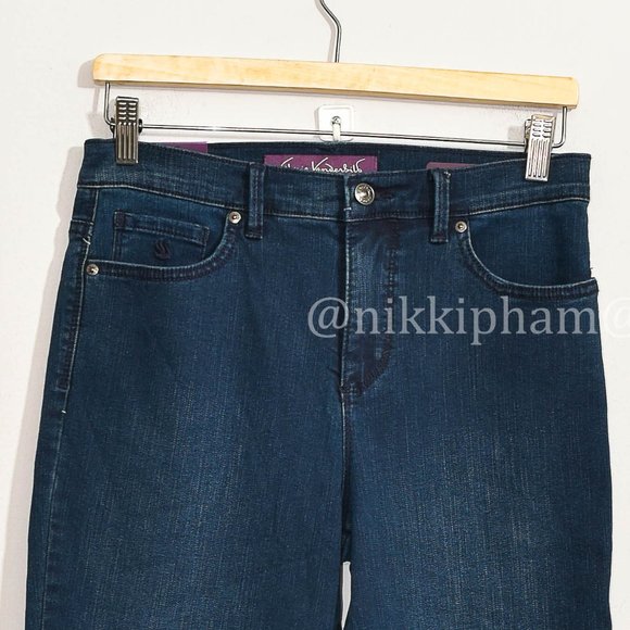 BRAND NEW Gloria Vanderbilt Amanda Capri length classic rise in Navy - Picture 3 of 5